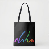 Aloha - Tropische belettering - Zwart Hawaï Hawaï Tote Bag (Voorkant)