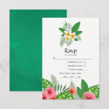 Aloha Tropische bladeren strand bruiloft RSVP