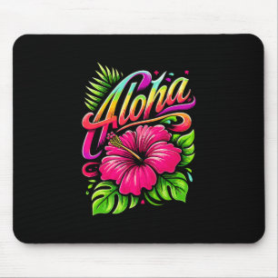 Aloha Tropische Bloem Hawaii Vakantie Zomer Strand Muismat