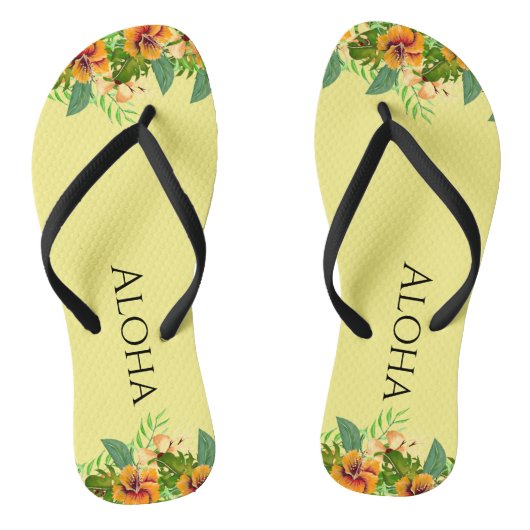 Aloha Tropische Bloemen Teenslippers (Voetbed)