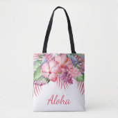 Aloha tropische bloemen tote bag (Voorkant)