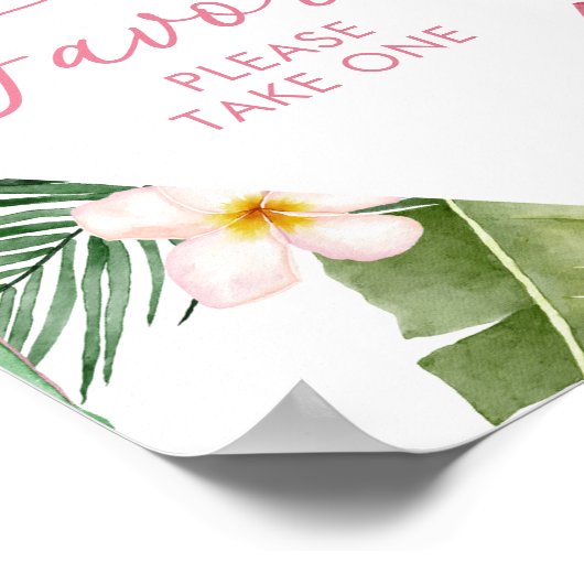Aloha Tropische Bloemen Verjaardagsgunsten teken Poster (Hoek)