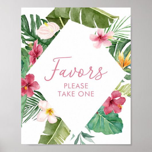 Aloha Tropische Bloemen Verjaardagsgunsten teken Poster (Voorkant)