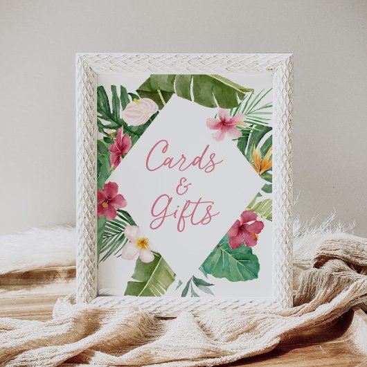 Aloha Tropische Bloemen Verjaardagskaarten en Gesc Poster