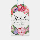 Aloha Tropische Bloemenkrans Luau Trouwfeest Cadeaulabel (Voorkant)