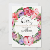 Aloha Tropische Bloemenkrans Luau Trouwfeest Kaart (Voorkant)