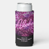 Aloha Tropische Disco Meisjes Uitgaansfeest Neon Seltzer Blikjeskoeler (Seltzer Voorkant)