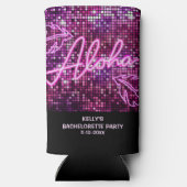 Aloha Tropische Disco Meisjes Uitgaansfeest Neon Seltzer Blikjeskoeler (Achterkant)