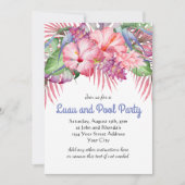 Aloha Tropische Floral Luau Pool Party Kaart (Voorkant)