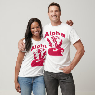 Aloha Tropische Golfstrand Illustratie T-shirt