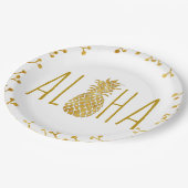 aloha tropische gouden ananas papieren bordje (Gekanteld)