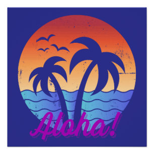 Aloha - tropische Hawaïaanse zonsondergang Perfect Poster