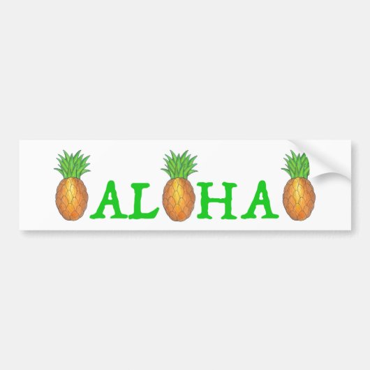 ALOHA Tropische Hawaii Pineapple Bumpersticker (Voorkant)