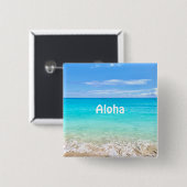 Aloha Tropische Hawaiiaanse Oceaan Vierkante Button 5,1 Cm (Voorkant /achterkant)