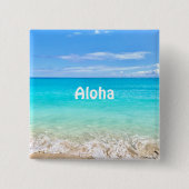 Aloha Tropische Hawaiiaanse Oceaan Vierkante Button 5,1 Cm (Voorkant)