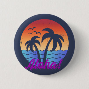 Aloha - Tropische Hawaiiaanse Zonsondergang Ronde Button 5,7 Cm
