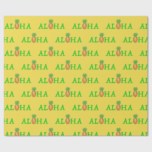 ALOHA Tropische Hawaiian Island Pineappel Fruit Cadeaupapier (Vlak)