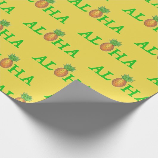 ALOHA Tropische Hawaiian Island Pineappel Fruit Cadeaupapier (Hoek)