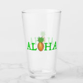 ALOHA Tropische Hawaiian Island Pineappel Fruit Glas (Voorkant)