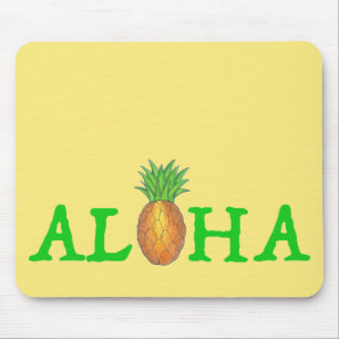 ALOHA Tropische Hawaiian Island Pineappel Fruit Muismat