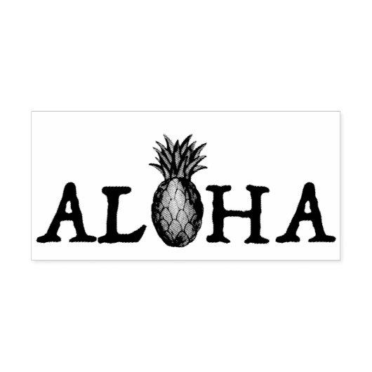 ALOHA Tropische Hawaiian Island Pineappel Fruit Rubberstempel (Afrduk)