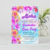Aloha Tropische Hawaiian Luau Graduation Party Kaart (Staand voorkant)