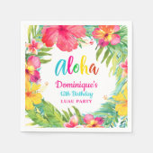 Aloha Tropische Hibiscus Luau Feest Verjaardag Pap Servet (Voorkant)