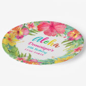 Aloha Tropische Hibiscus Luau Feest Verjaardag Papieren Bordje (Gekanteld)