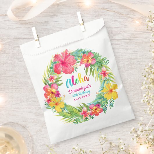 Aloha Tropische Hibiscus Luau Verjaardag Bedankzakje (Geknipt)