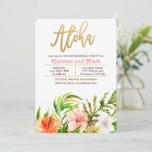 Aloha Tropische Housewarming Uitnodiging (Staand voorkant)