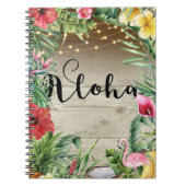 Aloha Tropische houtskoolbladeren en lichte zomer Notitieboek (Voorkant)