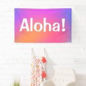 Aloha! Tropische kleuren Luau Banner (Insitu)