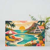 Aloha tropische kunst blanco briefpapier (Staand voorkant)