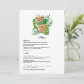 Aloha Tropische Luau Beach bruiloft Menu (Staand voorkant)