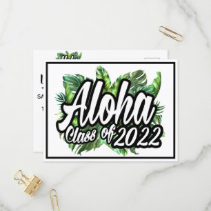 Aloha Tropische Luau Klasse 2022 Graduation Party Uitnodiging Briefkaart