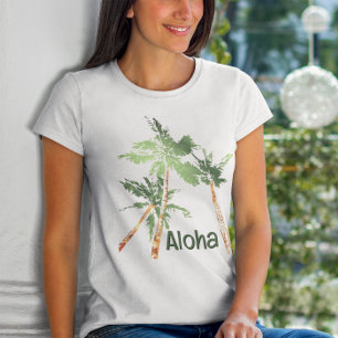 Aloha Tropische Palmbomen Kokospalmen Hawaï Tri-Blend Shirt