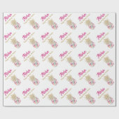 Aloha Tropische Pink Gold Pineapple Birthday Cadeaupapier (Vlak)