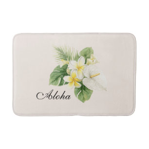 Aloha Tropische Plumeria Bloemen Badmat