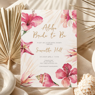 Aloha Tropische Roze Hibiscus Bruiloftsborrel Kaart