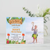 Aloha tropische uitnodiging van de dag van de gebo (Staand voorkant)