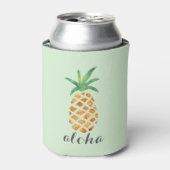 Aloha tropische Waterverf ananas Blikjeskoeler (Blikje Voorkant)