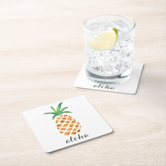 Aloha tropische Waterverf ananas Kartonnen Onderzetters (Insitu)