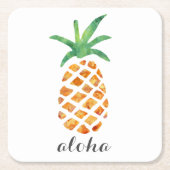 Aloha tropische Waterverf ananas Kartonnen Onderzetters (Voorkant)