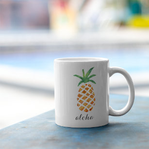 Aloha tropische Waterverf ananas Koffiemok