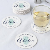 Aloha tropische Waterverf ananas Ronde Kartonnen Onderzetter