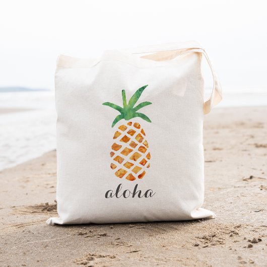 Aloha tropische Waterverf ananas Tote Bag
