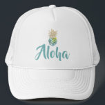 Aloha Tropische Waterverf Pineappel Trucker Hat Trucker Pet<br><div class="desc">Aloha Tropische Waterverf Pineappel Trucker Hat</div>