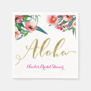 Aloha Tropische Zomer Bloemige Bruiloft Aangepast Servetten