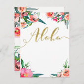 Aloha Tropische Zomer Bloemige Moderne Bewaar de D Aankondigingskaart (Voorkant / Achterkant)
