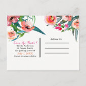 Aloha Tropische Zomer Bloemige Moderne Bewaar de D Aankondigingskaart (Achterkant)